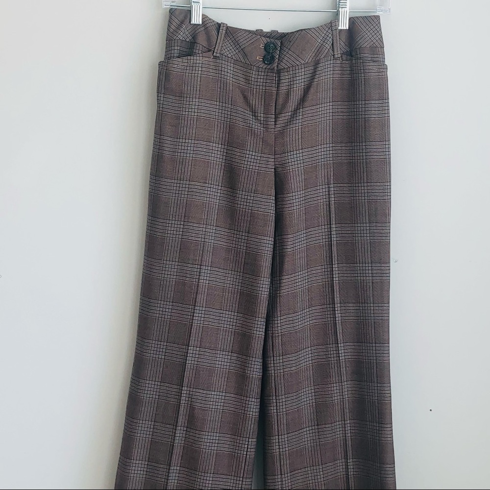 Loft Plaid wide leg pants